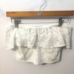 Hollister Ruched Lace Tube Top